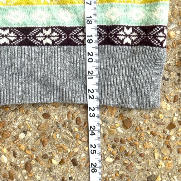 GAP Fair Isle Crazy Lambs Wool Blend  Multistripe Pullover Sweater Size M - Picture 4 of 10
